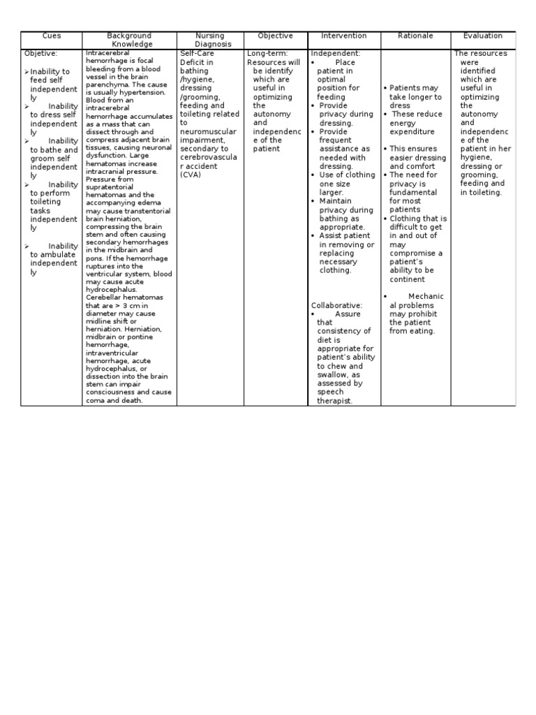 self-care deficit nursing theory self care deficit nursing care plan sample
